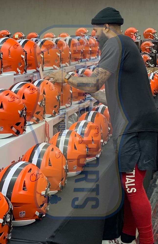 Odell Beckham Jr. Signed Cleveland Browns Current Authentic NFL Helmet Odell Beckham Jr. Helmet odell-beckham-jr-cleveland-browns-current, view 2, supplier stock photo