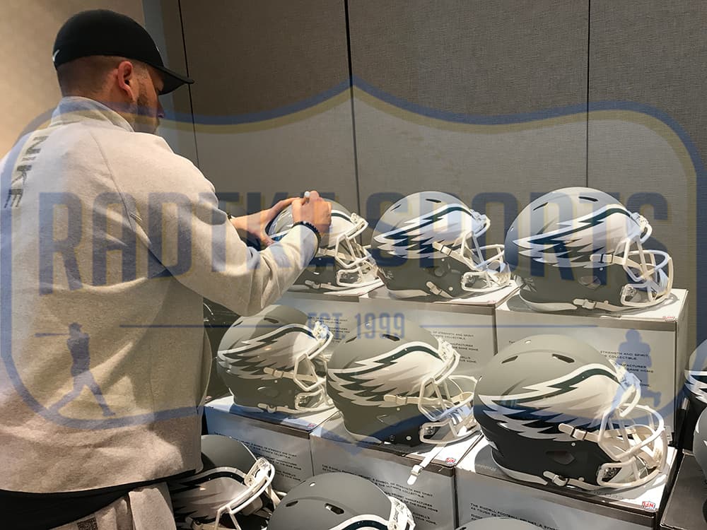 Zach Ertz Signed Philadelphia Eagles Speed Authentic AMP NFL Helmet Zach Ertz Helmet zach-ertz-philadelphia-eagles-speed-amp, Philadelphia Eagles, view 3, supplier stock photo