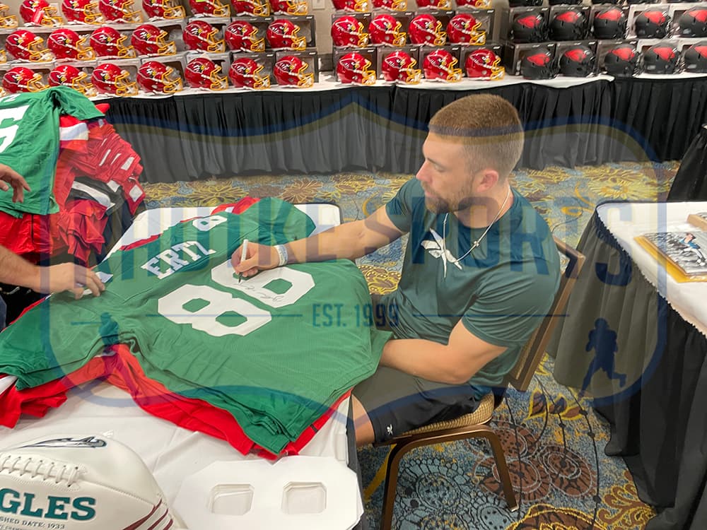 Zach Ertz Signed Philadelphia Custom Green Jersey Zach Ertz Jersey zach-ertz-philadelphia-green, view 3, supplier stock photo