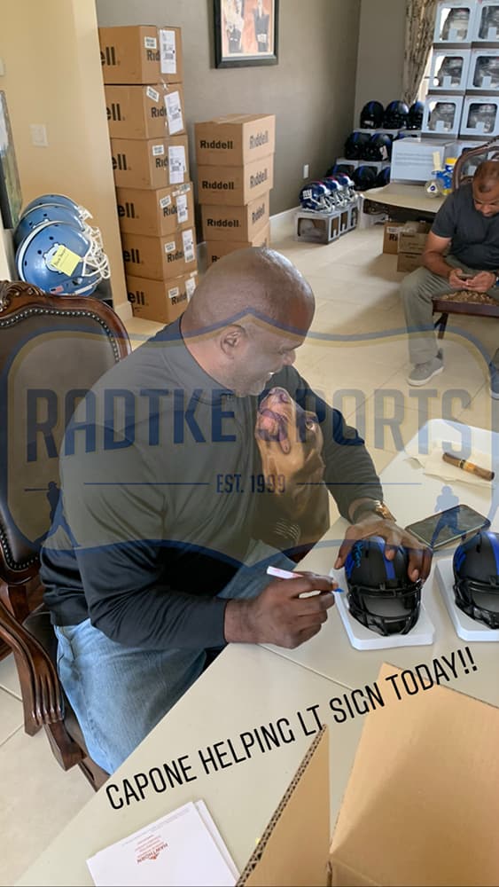 Lawrence Taylor Signed New York Giants Speed AMP NFL Mini Helmet Lawrence Taylor Helmet lawrence-taylor-york-giants-speed-amp, New York Giants, view 3, supplier stock photo