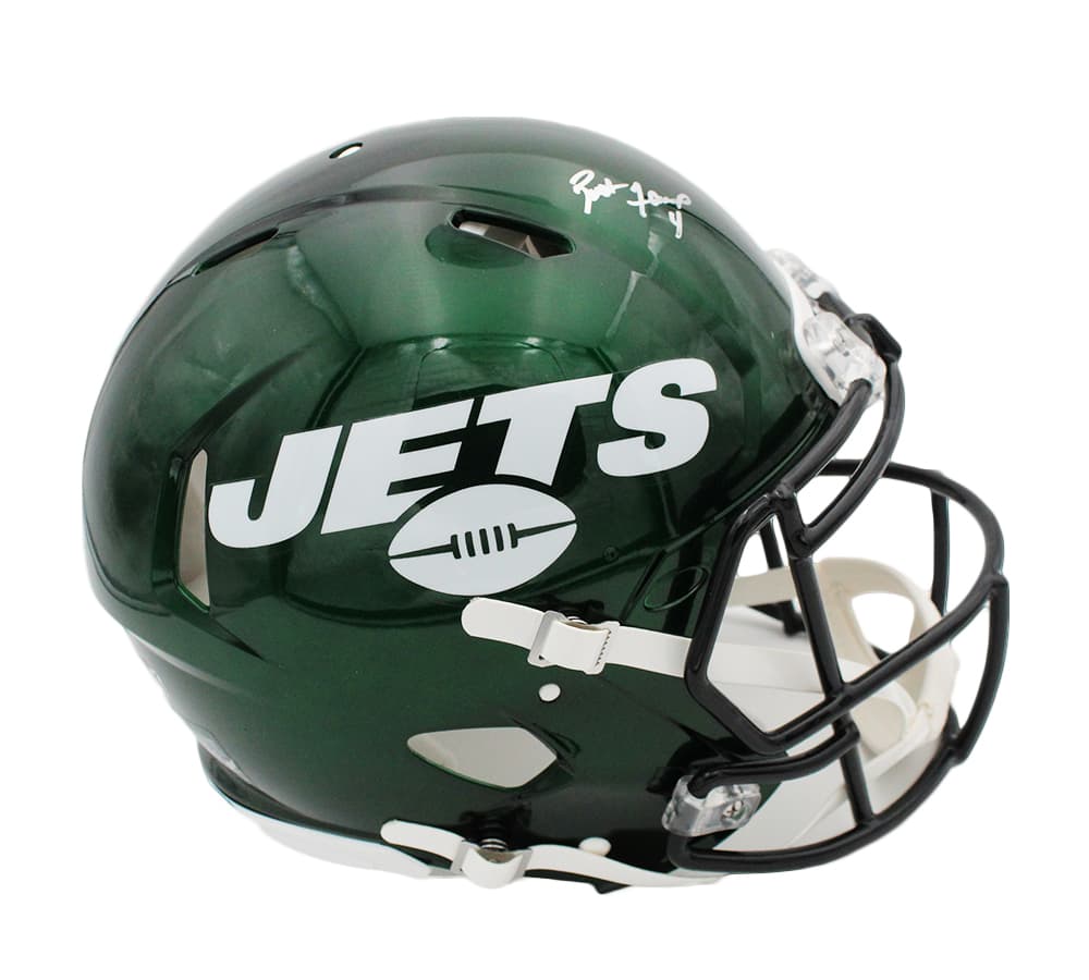 Brett Favre Signed New York Jets Speed Authentic Green NFL Helmet Brett Favre Helmet brett-favre-york-jets-speed-green, Green Bay Packers, view 2, supplier stock photo