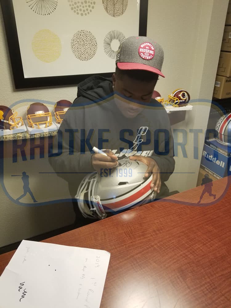 Dwayne Haskins Signed Ohio State Buckeyes Speed Authentic NCAA Helmet Dwayne Haskins Helmet dwayne-haskins-ohio-state-buckeyes-speed, Ohio State Buckeyes, view 3, supplier stock photo