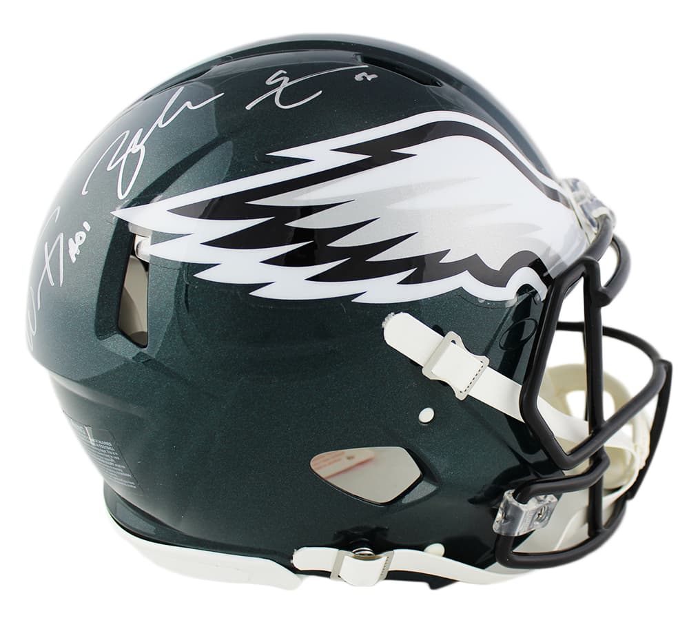 Carson Wentz & Zach Ertz Signed Philadelphia Eagles Speed Authentic NFL Helmet Carson Wentz Helmet carson-wentz-zach-ertz-philadelphia-eagles, Philadelphia Eagles, supplier stock photo