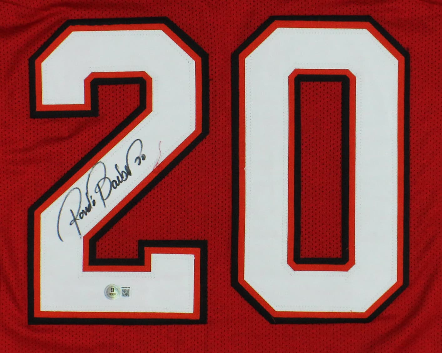 Ronde Barber Signed Tampa Bay Custom Red Jersey Ronde Barber Jersey ronde-barber-tampa-bay-red, view 2, supplier stock photo