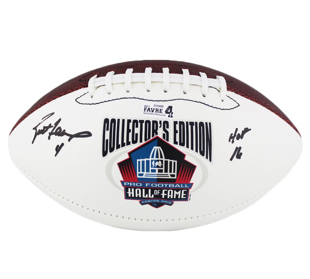 Brett Favre Signed NFL Hall of Fame Commemorative Football with “HOF 16” Inscription Brett Favre Ball brett-favre-nfl-hall-fame-commemorative, Green Bay Packers, view 2, supplier stock photo