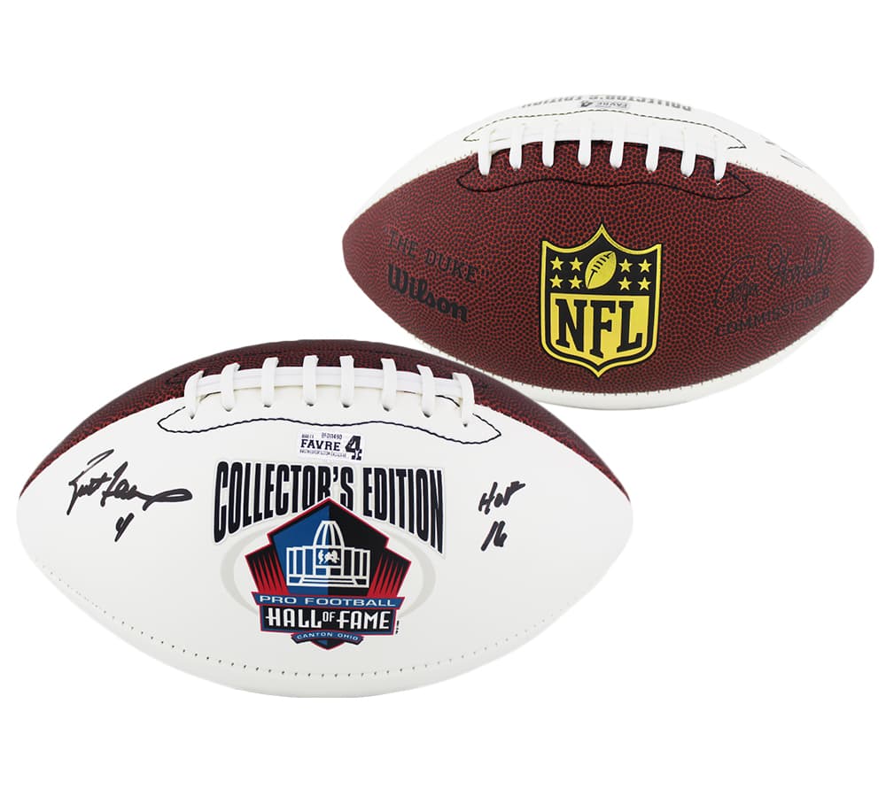 Brett Favre Signed NFL Hall of Fame Commemorative Football with “HOF 16” Inscription Brett Favre Ball brett-favre-nfl-hall-fame-commemorative, Green Bay Packers, supplier stock photo