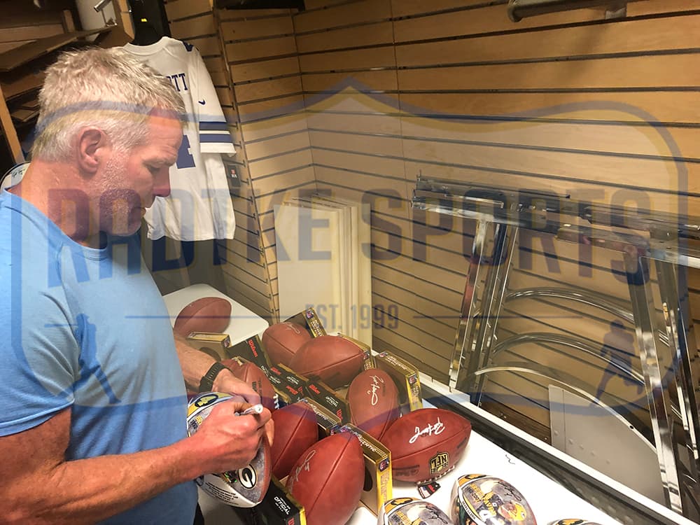 Brett Favre Signed NFL Hall of Fame Commemorative Football with “HOF 16” Inscription Brett Favre Ball brett-favre-nfl-hall-fame-commemorative, Green Bay Packers, view 4, supplier stock photo