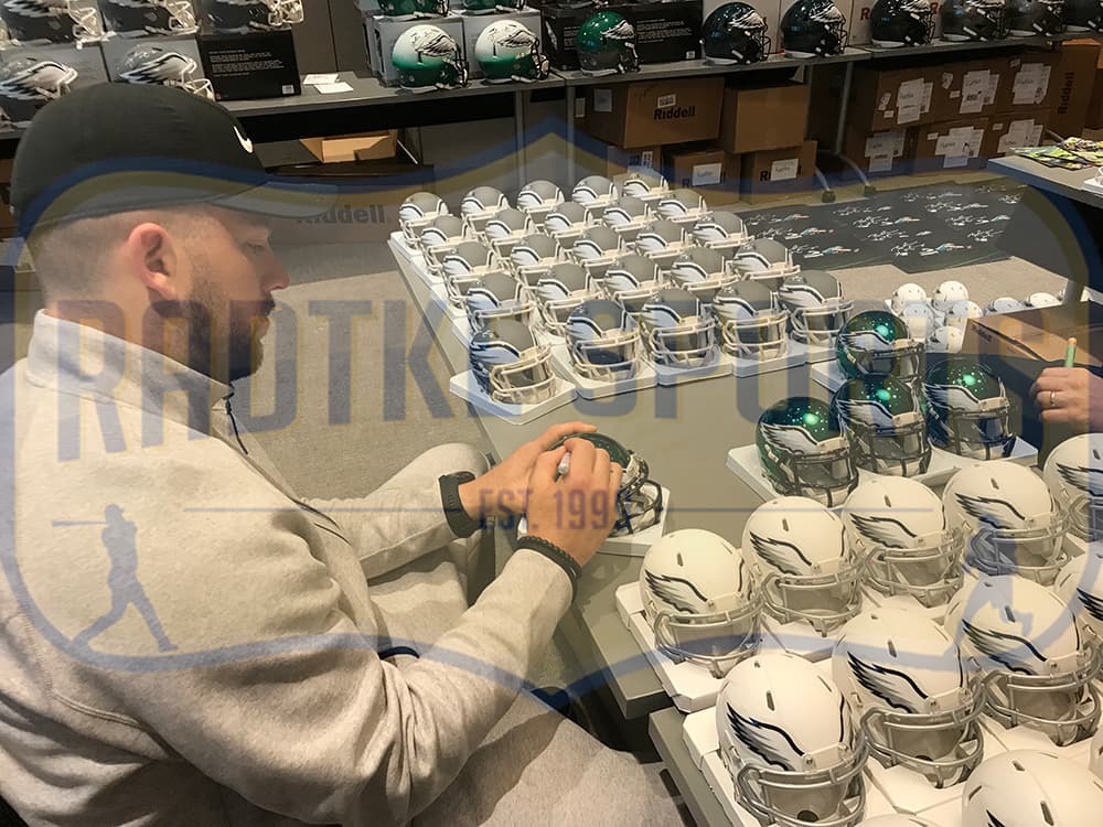 Zach Ertz Signed Philadelphia Eagles Speed White Matte NFL Mini Helmet Zach Ertz Helmet zach-ertz-philadelphia-eagles-speed-white, Philadelphia Eagles, view 2, supplier stock photo