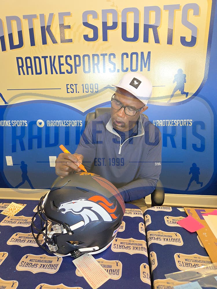 Terrell Davis Signed Denver Broncos Speed Flex Authentic NFL Helmet with “HOF 17” Inscription Terrell Davis Helmet terrell-davis-denver-broncos-speed-flex, Denver Broncos, view 6, supplier stock photo