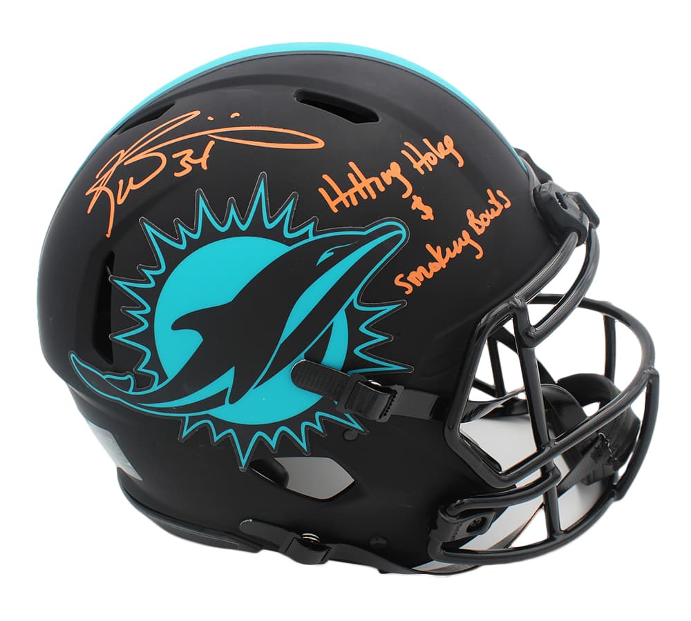 Ricky Williams Signed Miami Dolphins Speed Authentic Eclipse NFL Helmet with “Hitting Holes, Smoking Bowls” Inscription Ricky Williams Helmet ricky-williams-miami-dolphins-speed-eclipse, Miami Dolphins, supplier stock photo