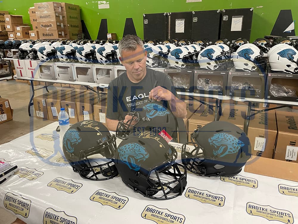 Mark Brunell Signed Jacksonville Jaguars Speed Authentic Eclipse NFL Helmet Mark Brunell Helmet mark-brunell-jacksonville-jaguars-speed-eclipse, view 3, supplier stock photo