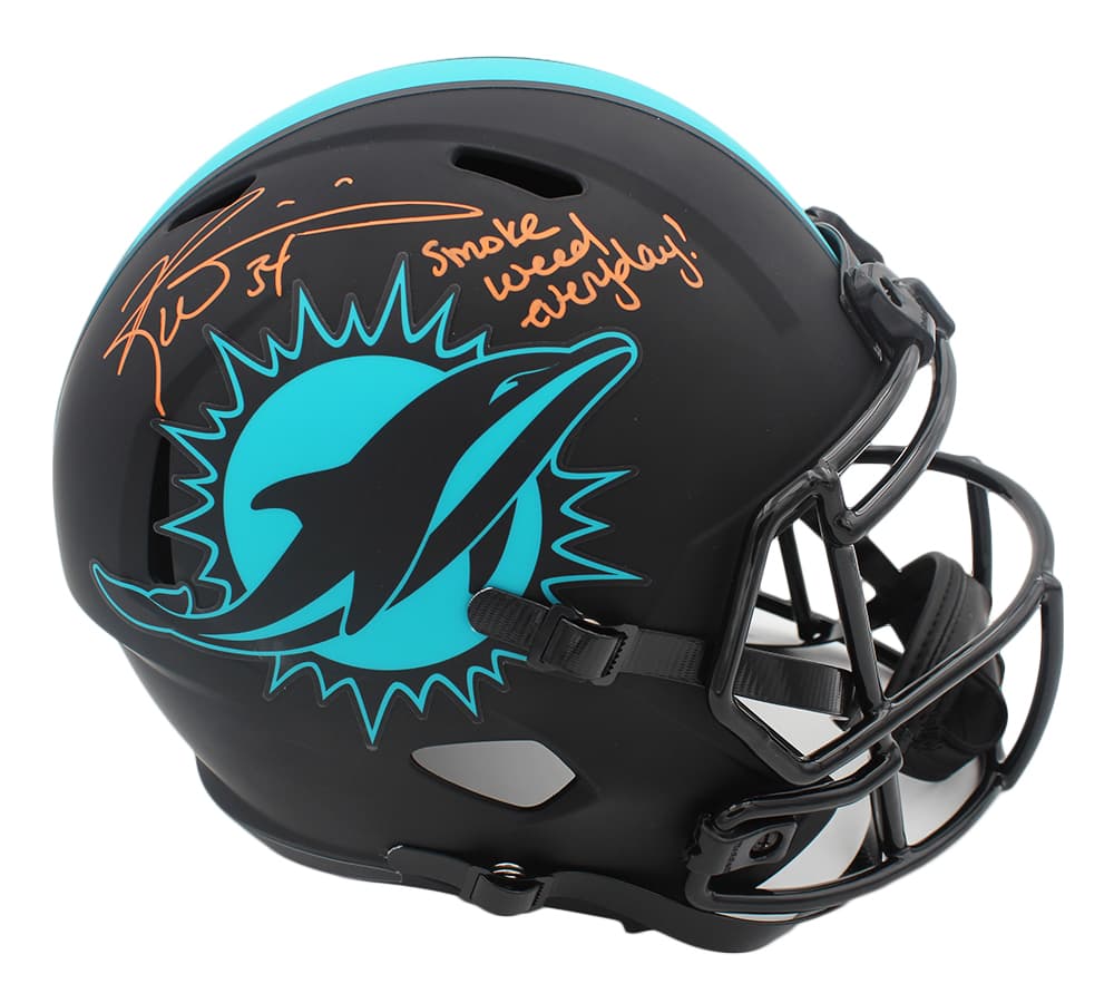 Ricky Williams Signed Miami Dolphins Speed Full Size Eclipse NFL Helmet with “Smoke Weed Everyday” Inscription Ricky Williams Helmet ricky-williams-miami-dolphins-speed-full, Miami Dolphins, supplier stock photo