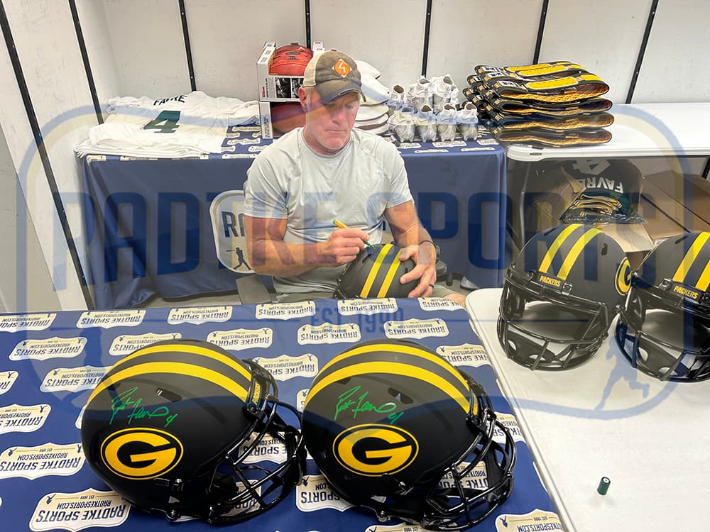 Brett Favre Signed Green Bay Packers Speed Authentic Eclipse NFL Helmet Brett Favre Helmet brett-favre-green-bay-packers-speed, Green Bay Packers, view 2, supplier stock photo