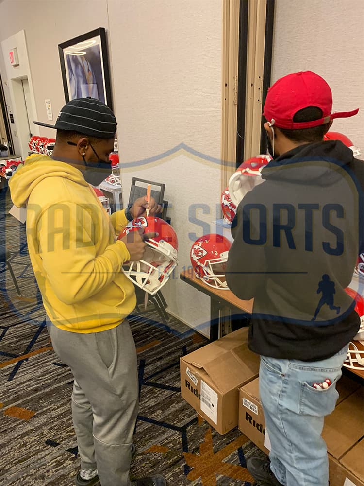Clyde Edwards-Helaire Signed Kansas City Chiefs Speed Authentic NFL Helmet Clyde Edwards-Helaire Helmet clyde-edwards-helaire-kansas-city-chiefs, Kansas City Chiefs, view 3, supplier stock photo