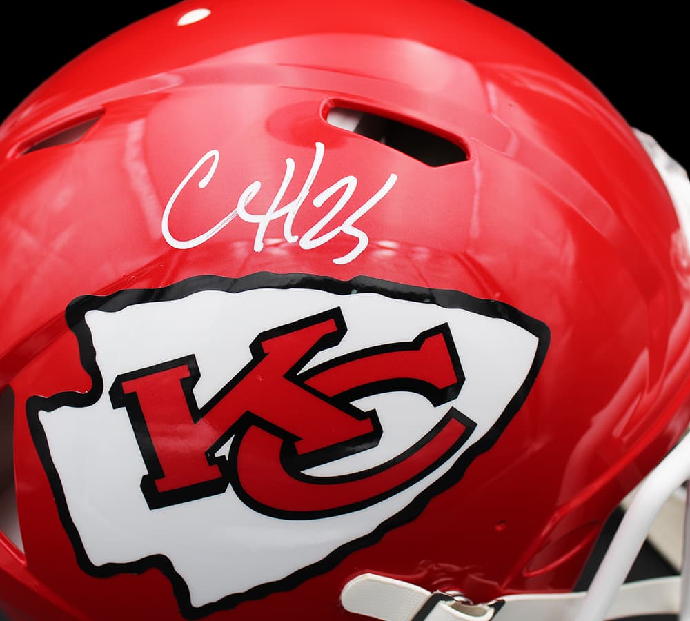 Clyde Edwards-Helaire Signed Kansas City Chiefs Speed Authentic NFL Helmet Clyde Edwards-Helaire Helmet clyde-edwards-helaire-kansas-city-chiefs, Kansas City Chiefs, view 2, supplier stock photo