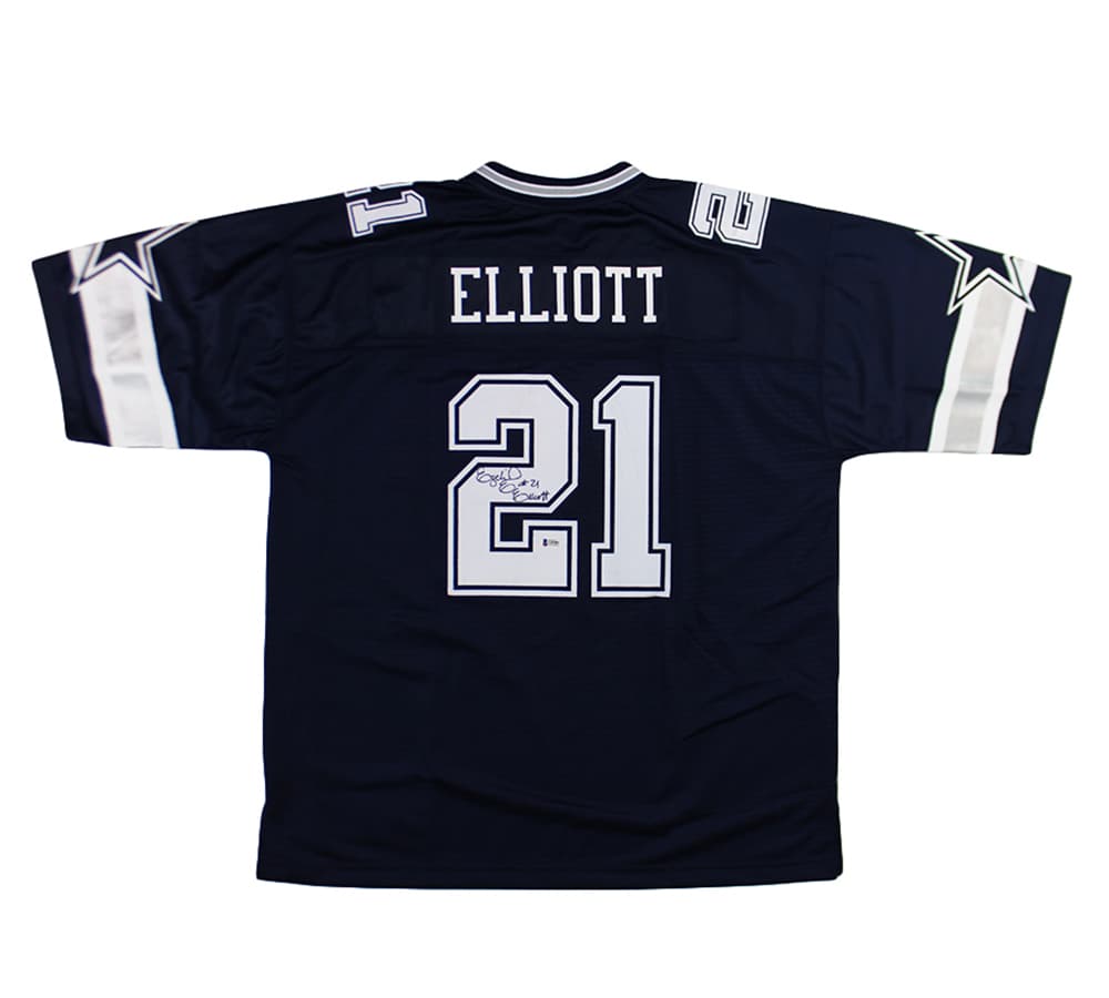 Ezekiel Elliott Signed Dallas Custom Blue Jersey Ezekiel Elliott Jersey ezekiel-elliott-dallas-blue, supplier stock photo