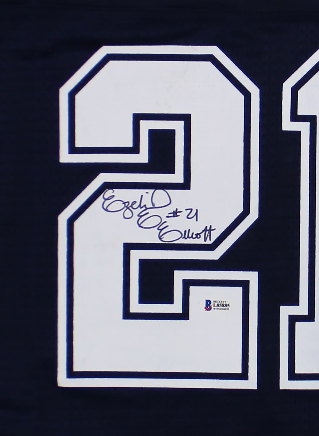 Ezekiel Elliott Signed Dallas Custom Blue Jersey Ezekiel Elliott Jersey ezekiel-elliott-dallas-blue, view 2, supplier stock photo