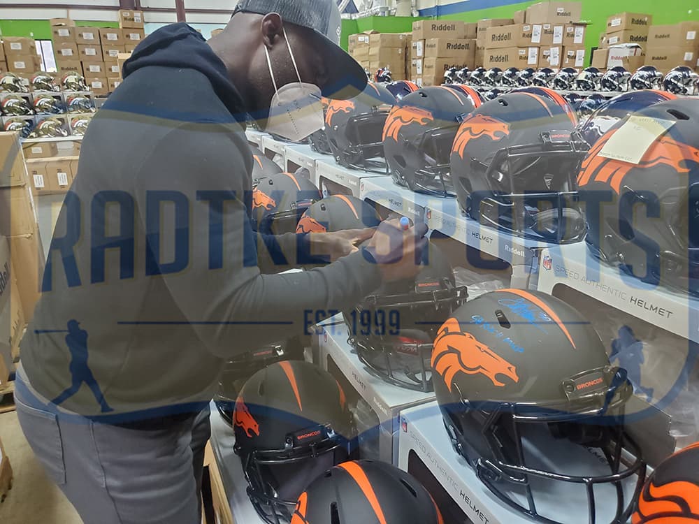 Terrell Davis Signed Denver Broncos Speed Authentic Eclipse NFL Helmet with “SB XXXII MVP” Inscription Terrell Davis Helmet terrell-davis-denver-broncos-speed-eclipse, Denver Broncos, view 2, supplier stock photo