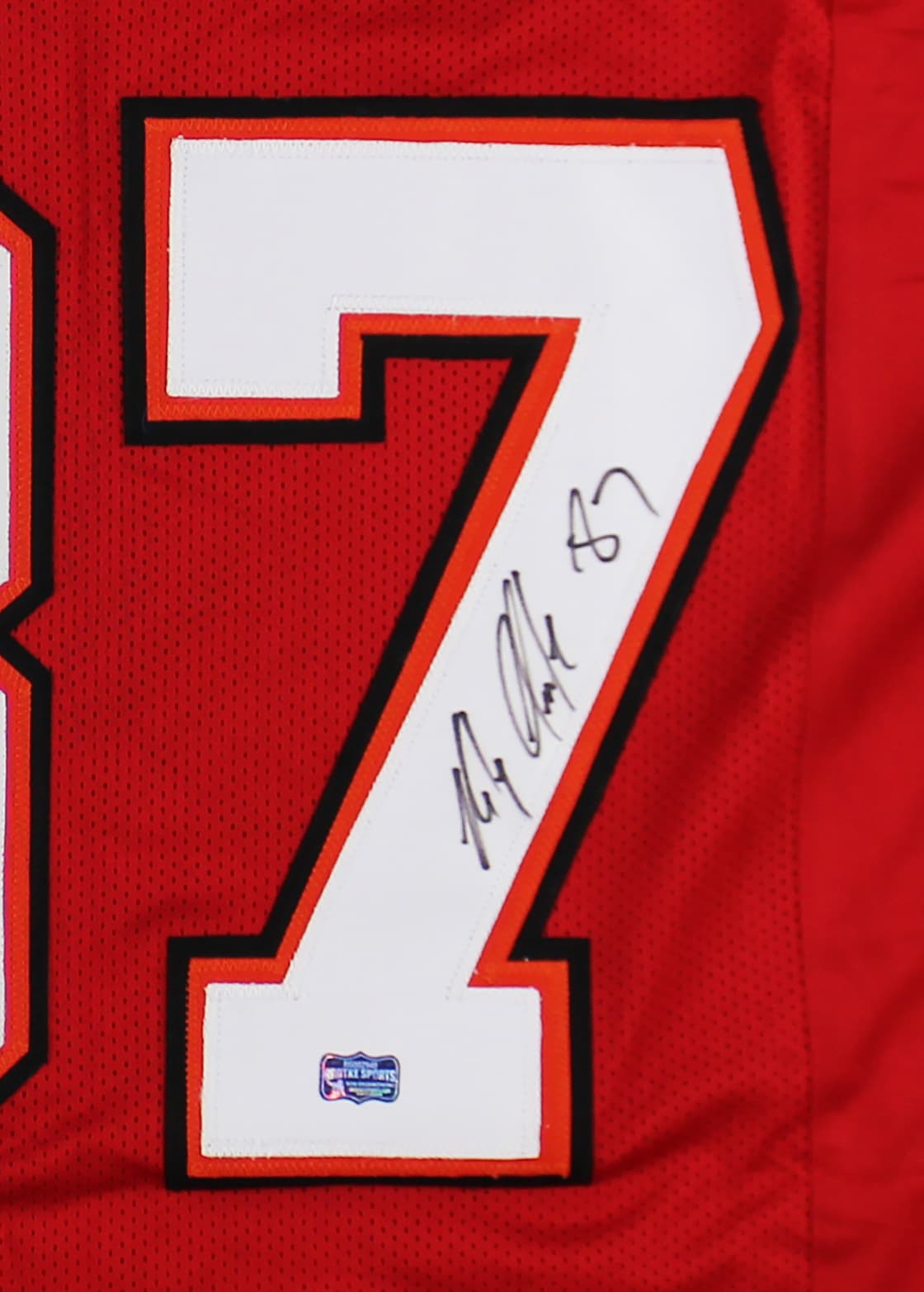 Rob Gronkowski Signed Tampa Bay Custom Red Jersey Rob Gronkowski Jersey rob-gronkowski-tampa-bay-red, view 2, supplier stock photo