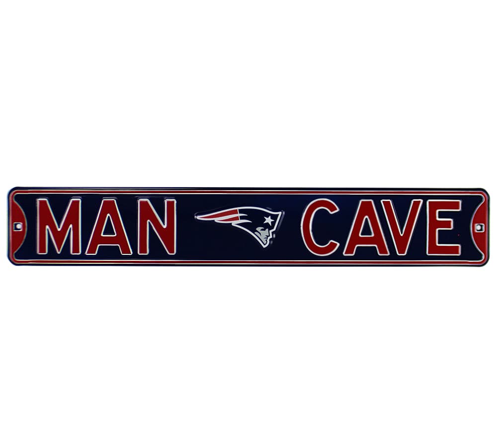 New England Patriots “Man Cave” Officially Licensed Authentic Steel 36×6 Navy & Red NFL Street Sign Other 36x6-england-patriots-man-cave-officially, New England Patriots, view 2, supplier stock photo