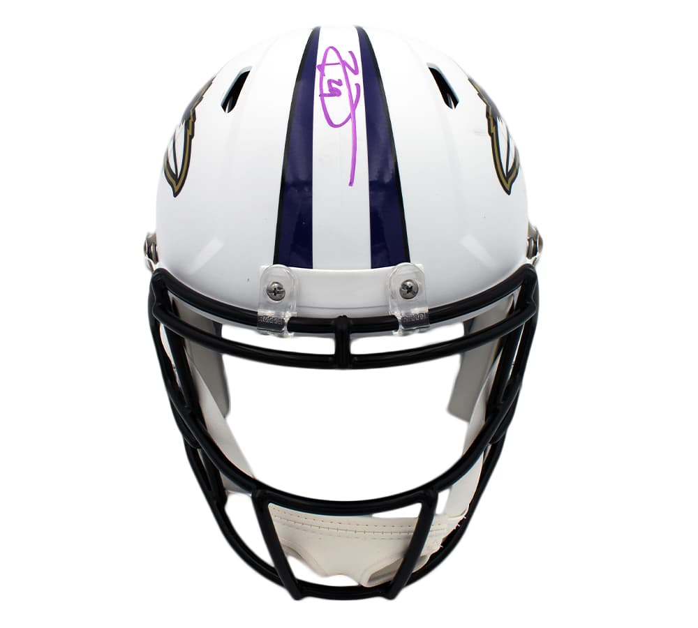 Earl Thomas Signed Baltimore Ravens Speed Full Size White Matte NFL Helmet Earl Thomas Helmet earl-thomas-baltimore-ravens-speed-full, view 3, supplier stock photo