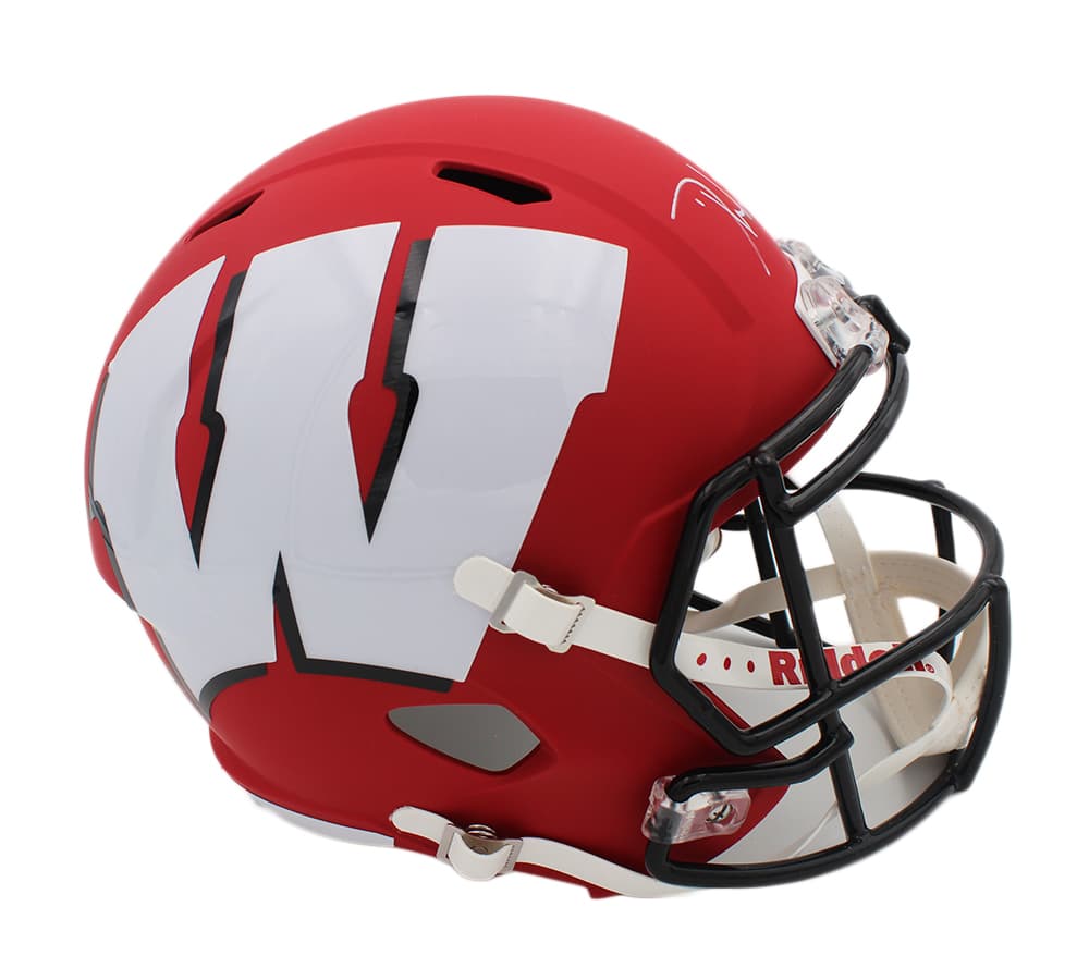 Derek Watt Signed Wisconsin Badgers Speed Full Size AMP NCAA Helmet Derek Watt Helmet derek-watt-wisconsin-badgers-speed-full, Wisconsin Badgers, view 2, supplier stock photo
