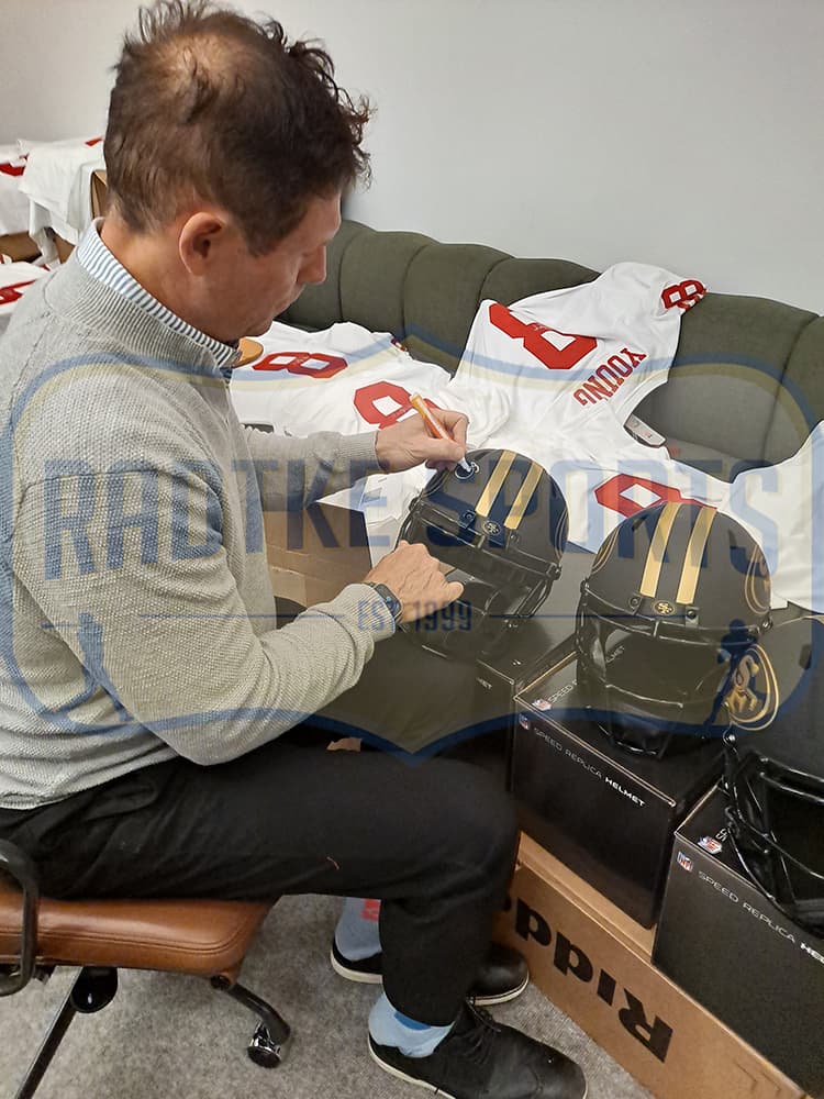 Steve Young Signed San Francisco 49ers Speed Authentic Eclipse NFL Helmet Steve Young Helmet steve-young-san-francisco-49ers-speed, San Francisco 49ers, view 2, supplier stock photo