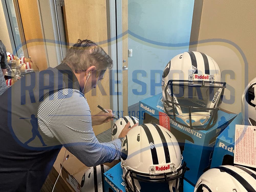 Steve Young Signed BYU Cougars Speed Authentic NCAA Helmet Steve Young Helmet steve-young-byu-cougars-speed-ncaa, view 3, supplier stock photo