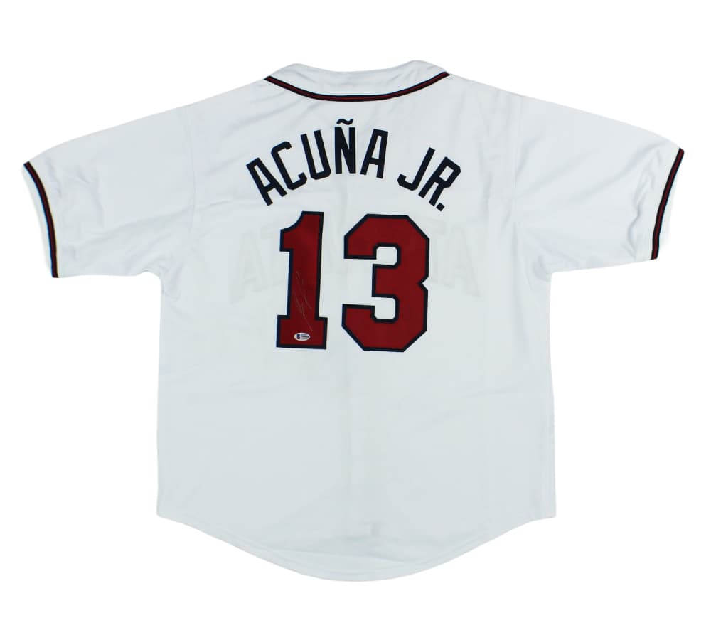 Ronald Acuna Signed Atlanta Custom White Jersey Ronald Acuna Jr Jersey ronald-acuna-atlanta-white, supplier stock photo
