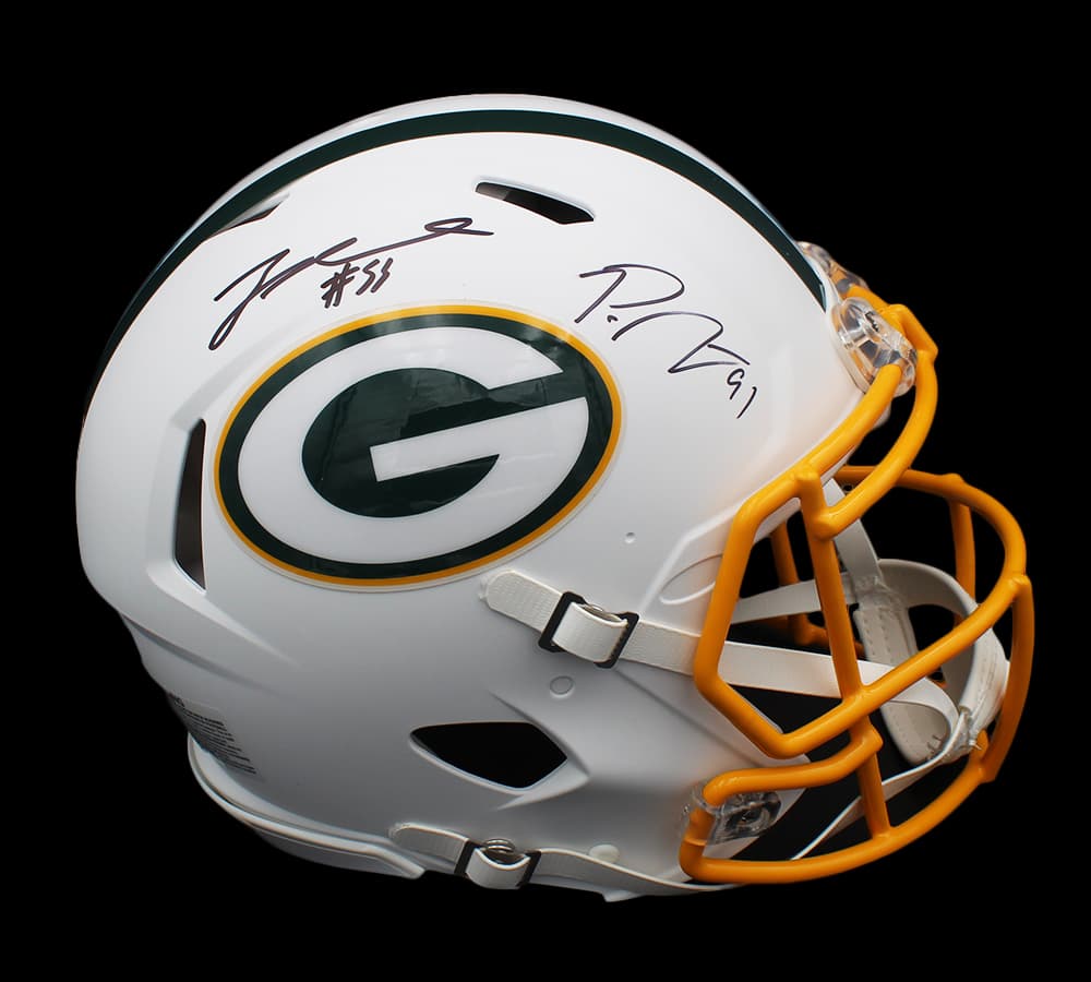 Za’Darius and Preston Smith Signed Green Bay Packers Speed Authentic White Matte NFL Helmet Preston Smith Helmet zadarius-preston-smith-green-bay-packers, Green Bay Packers, supplier stock photo