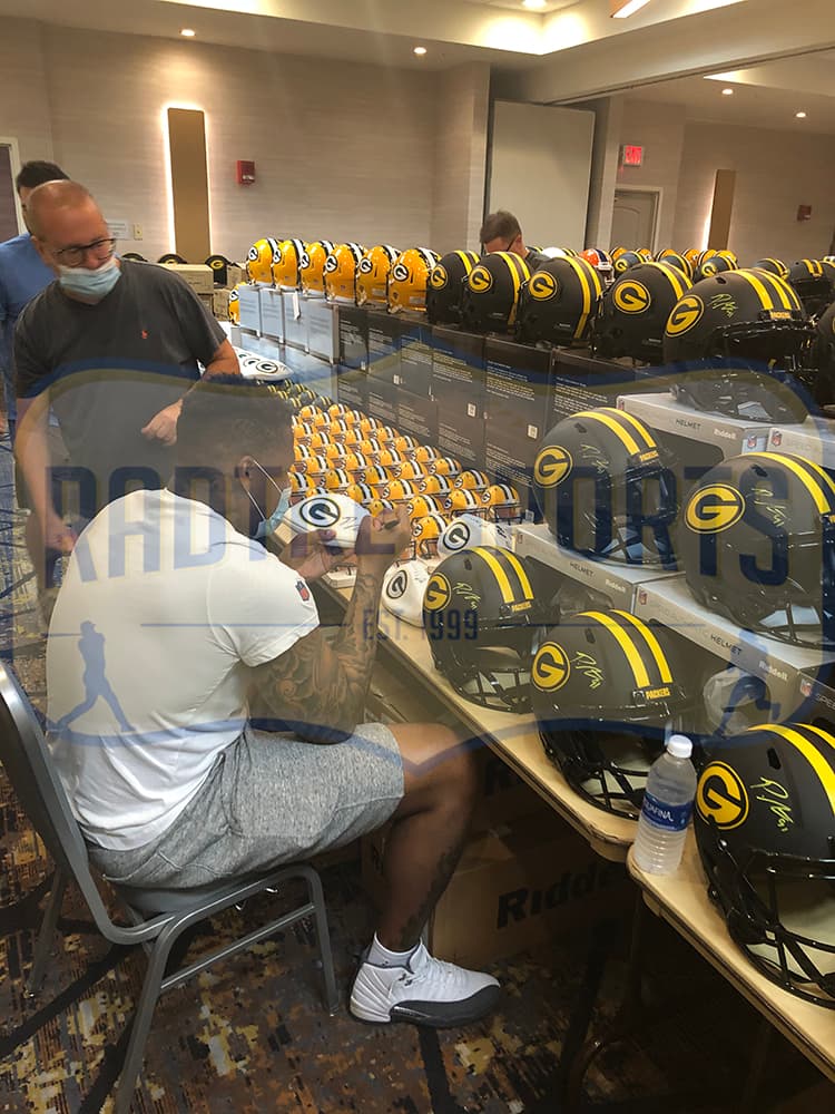 Za’Darius Smith and Preston Smith Signed Green Bay Packers Speed Authentic Eclipse NFL Helmet Za’Darius Smith Helmet zadarius-smith-preston-green-bay-packers, Green Bay Packers, view 3, supplier stock photo