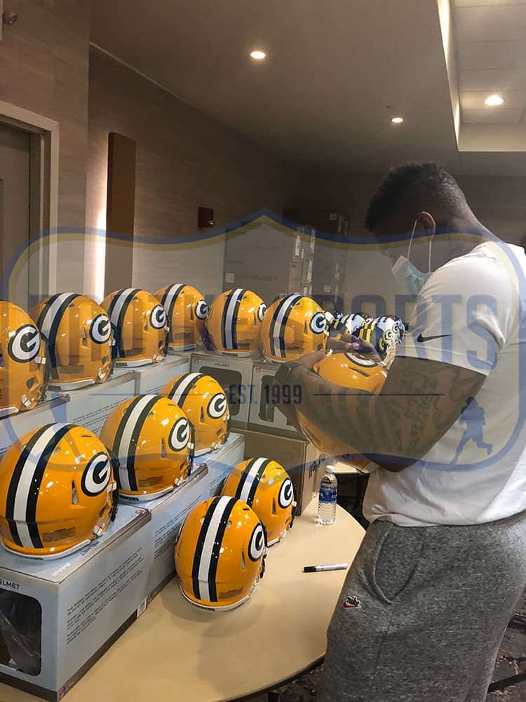 Preston Smith Signed Green Bay Packers Speed Authentic White Matte NFL Helmet Preston Smith Helmet preston-smith-green-bay-packers-speed, Green Bay Packers, view 2, supplier stock photo