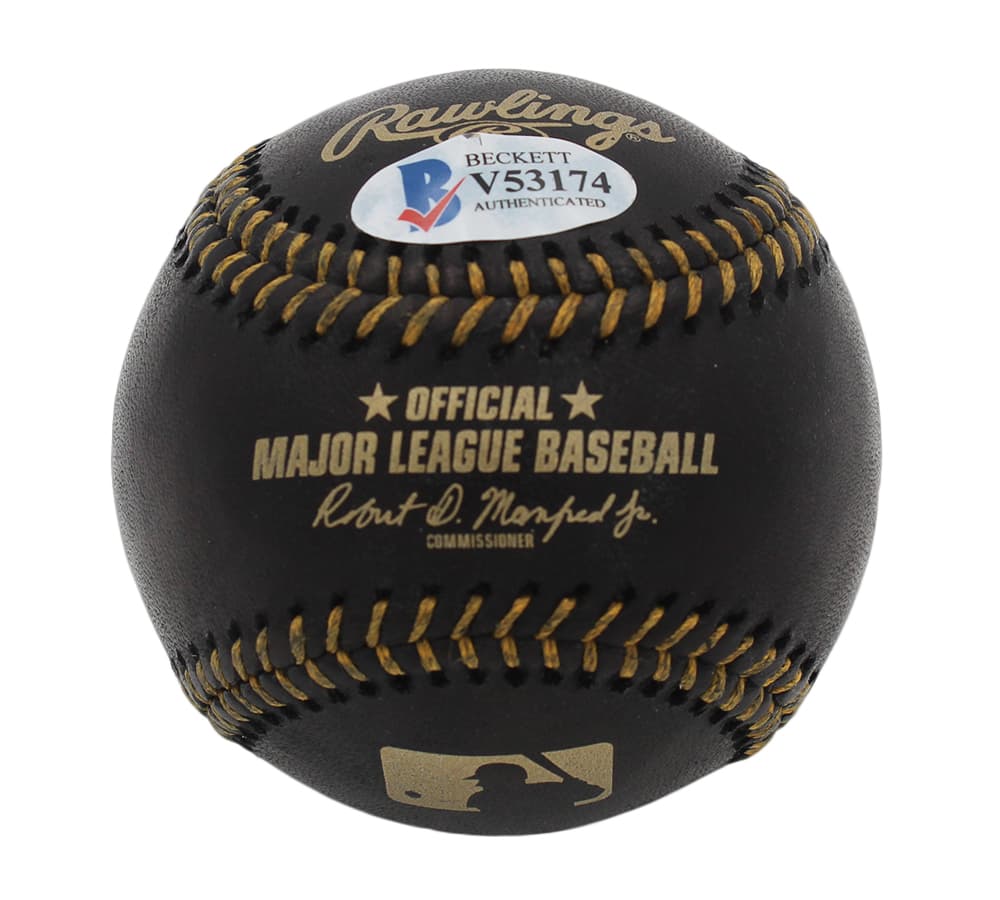 Cristian Pache Signed Atlanta Braves Rawlings Official Major League Black MLB Baseball – with “#1 Prospect” Inscription Cristian Pache Ball cristian-pache-atlanta-braves-rawlings-major, Atlanta Braves, view 2, supplier stock photo