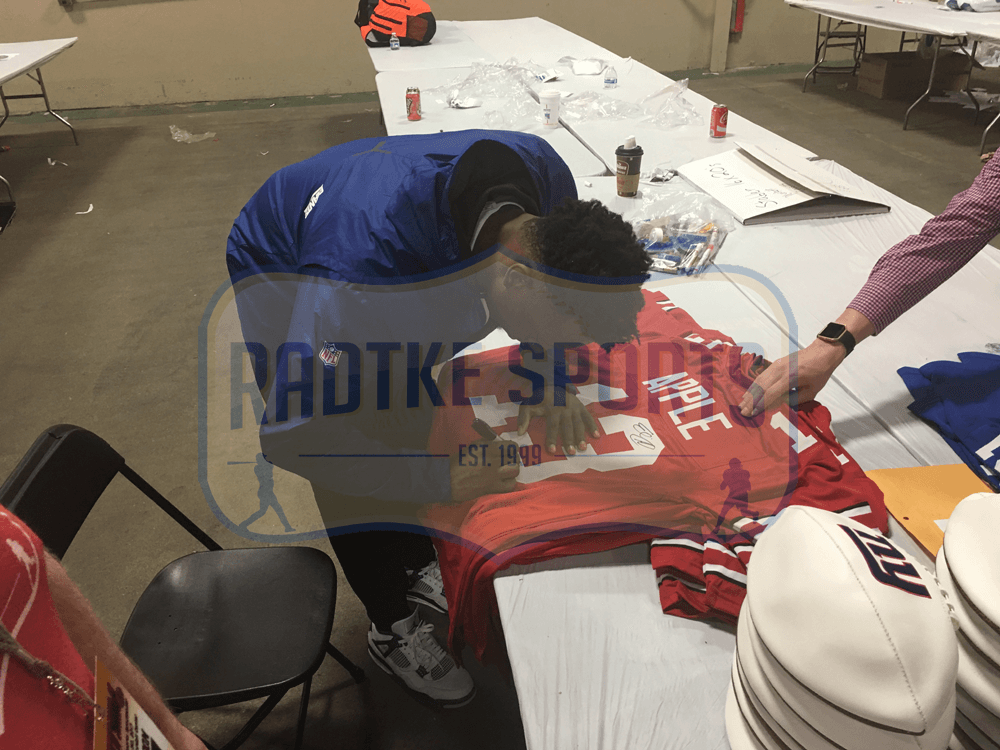 Eli Apple Signed New York Custom Blue Jersey Eli Apple Jersey eli-apple-york-blue, view 3, supplier stock photo