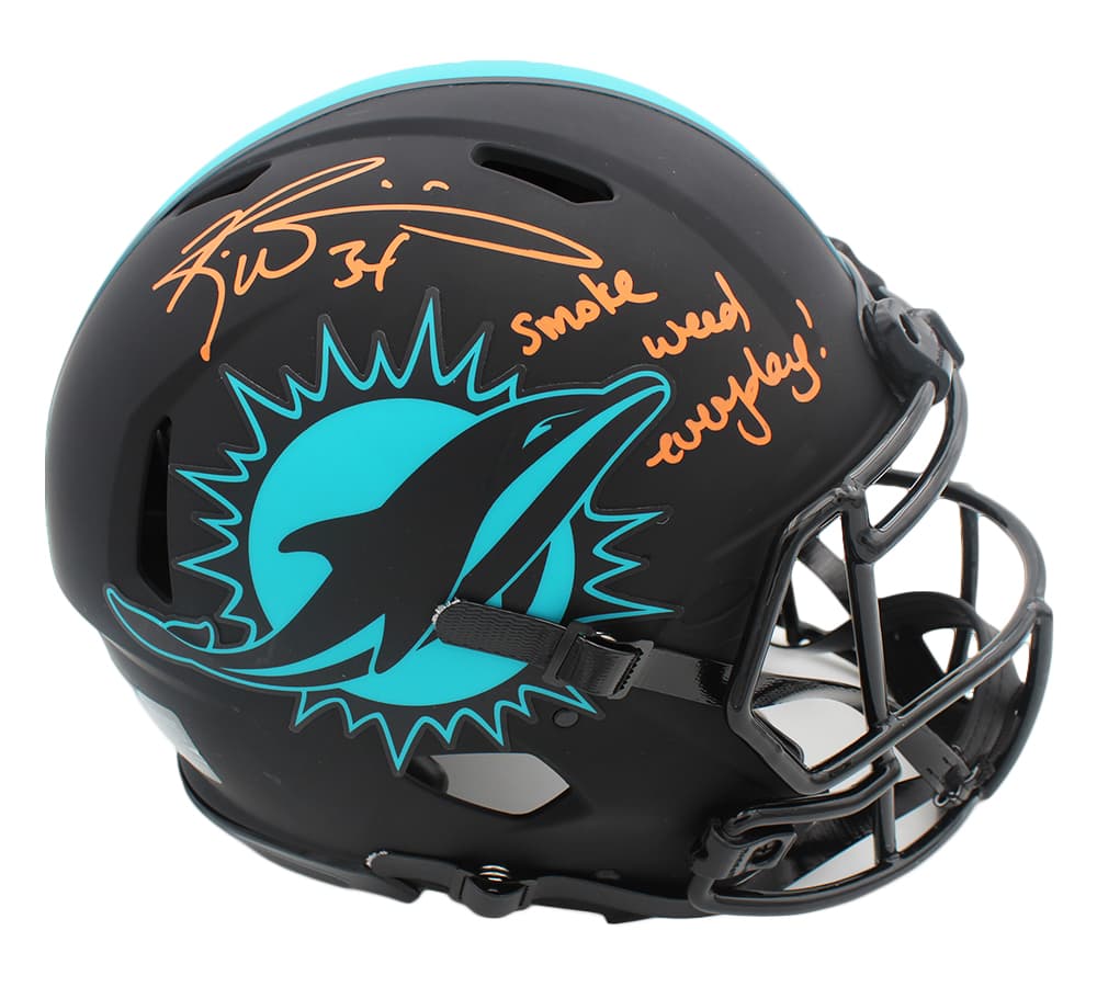 Ricky Williams Signed Miami Dolphins Speed Authentic Eclipse NFL Helmet with “Smoke Weed Everyday!” Inscription Ricky Williams Helmet ricky-williams-miami-dolphins-speed-eclipse, Miami Dolphins, supplier stock photo