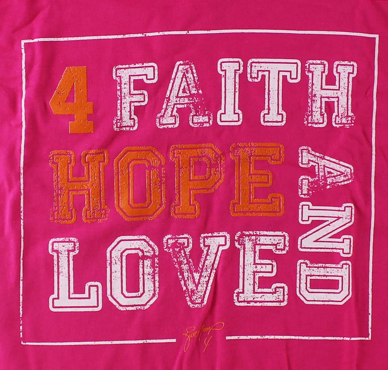Favre 4 Hope Ladies Hot Pink Faith & Love T-Shirt – Small Other favre-4-hope-ladies-hot-pink, view 3, supplier stock photo