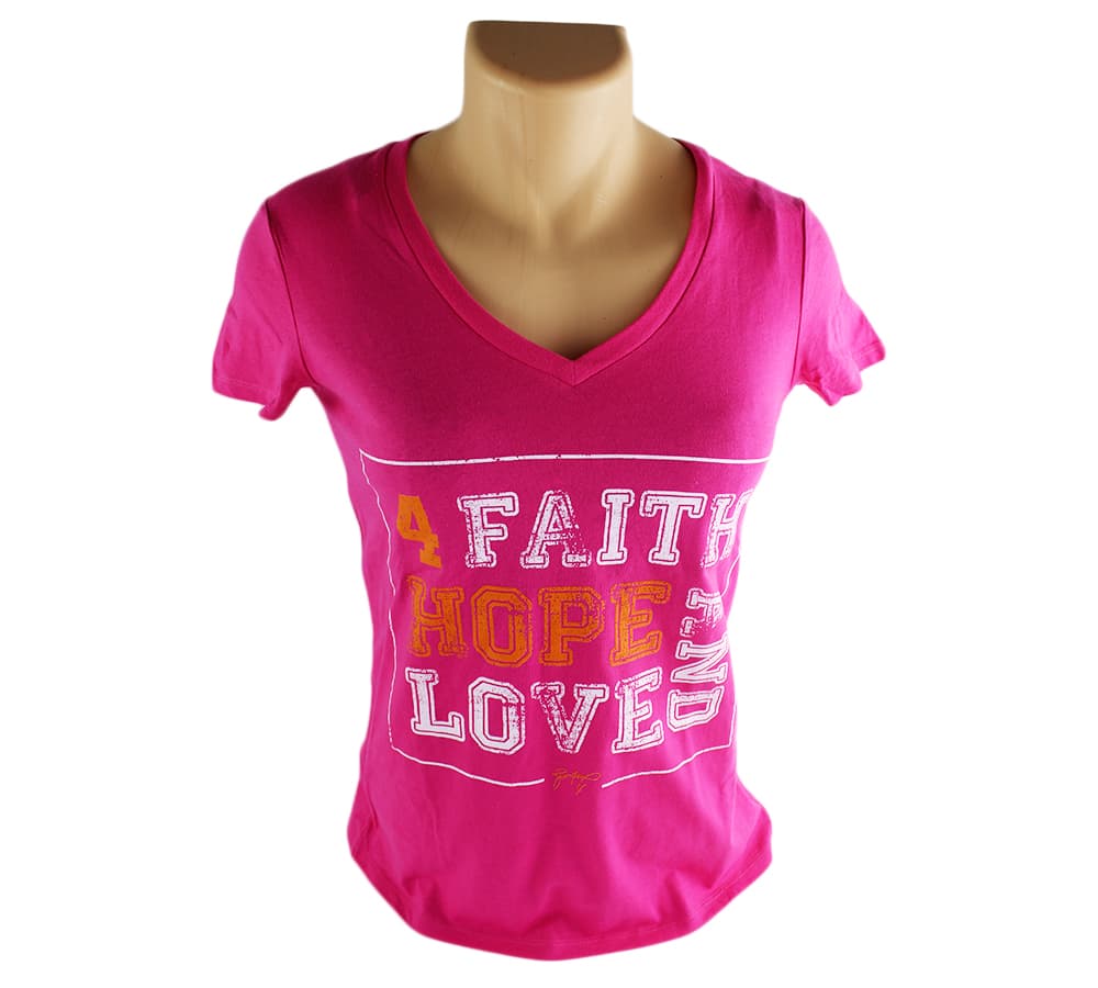 Favre 4 Hope Ladies Hot Pink Faith & Love T-Shirt – Large Other favre-4-hope-ladies-hot-pink, supplier stock photo