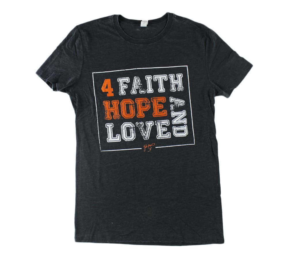 Favre 4 Hope Mens Dark Gray Faith & Love T-Shirt – 2X-Large Other favre-4-hope-mens-dark-gray, view 2, supplier stock photo