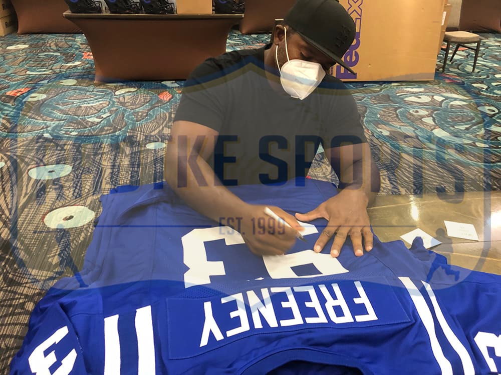Dwight Freeney Signed Indianapolis Custom Blue Jersey Dwight Freeney Jersey dwight-freeney-indianapolis-blue, view 3, supplier stock photo