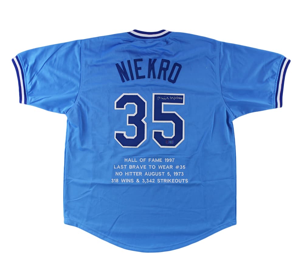 Phil Niekro Signed Atlanta Custom Stat Powder Blue Jersey Phil Niekro Jersey phil-niekro-atlanta-stat-powder-blue, supplier stock photo
