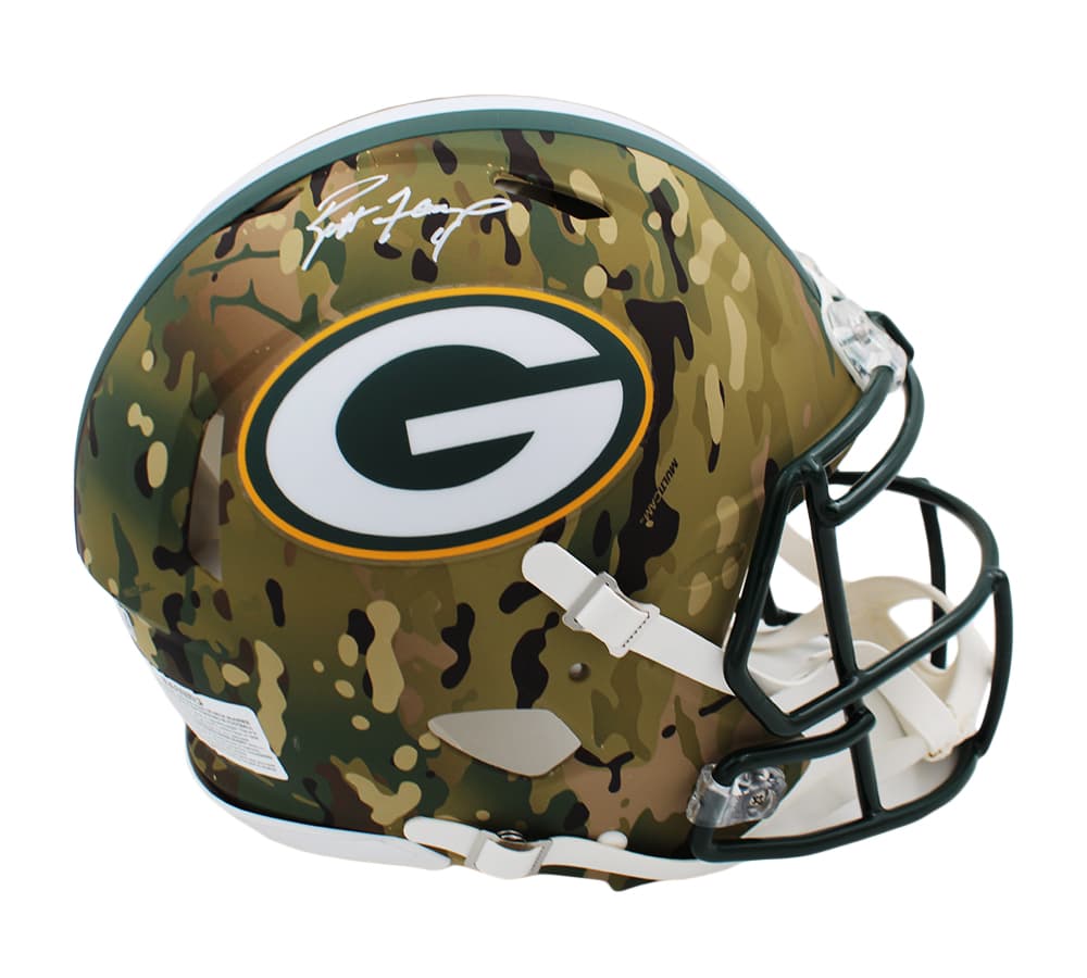 Brett Favre Signed Green Bay Packers Speed Authentic Camo NFL Helmet Brett Favre Helmet brett-favre-green-bay-packers-speed, Green Bay Packers, supplier stock photo