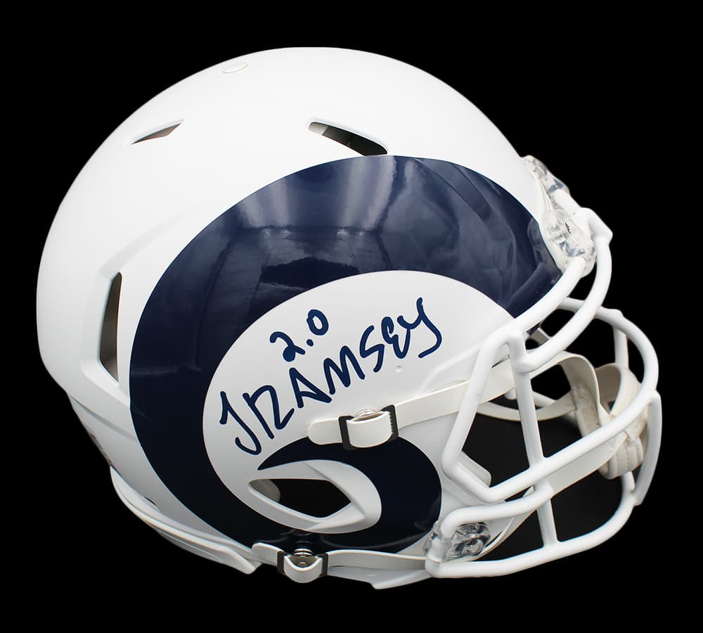Jalen Ramsey Signed Los Angeles Rams Speed Authentic White Matte NFL Helmet Jalen Ramsey Helmet jalen-ramsey-los-angeles-rams-speed, supplier stock photo