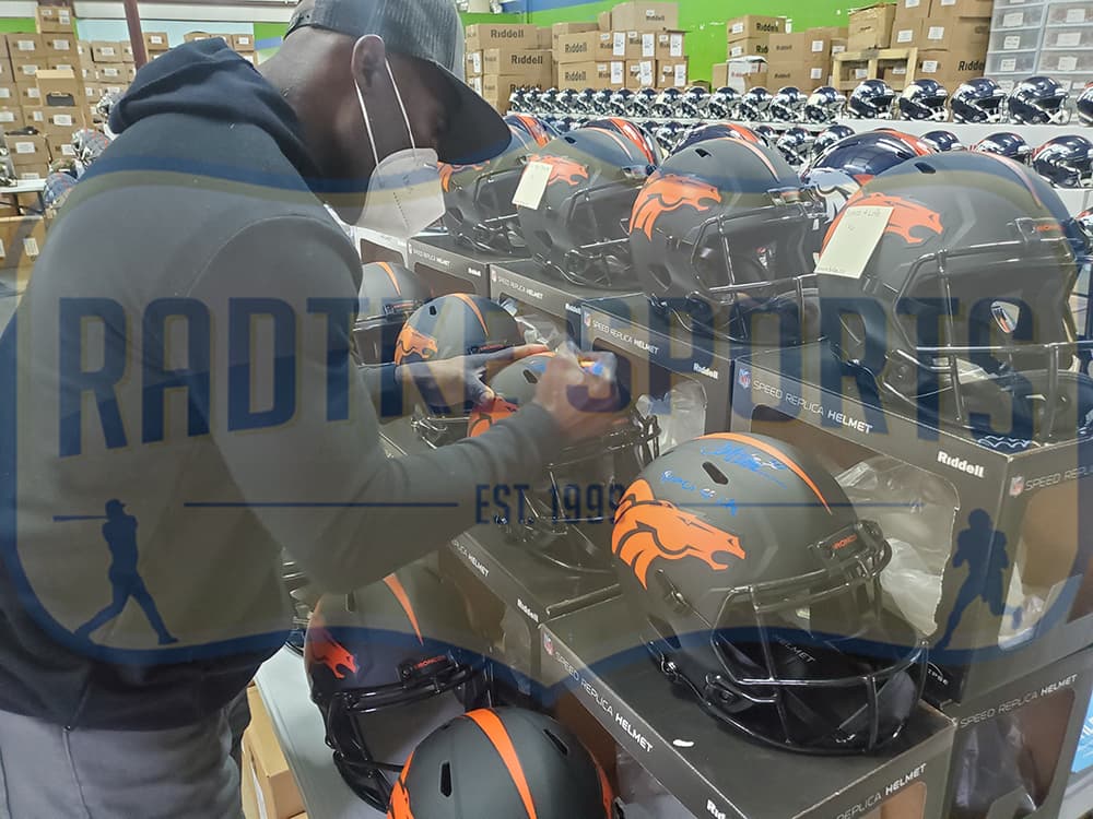 Terrell Davis Signed Denver Broncos Speed Full Size Eclipse NFL Helmet with “Broncos 4 Life” Inscription Terrell Davis Helmet terrell-davis-denver-broncos-speed-full, Denver Broncos, view 2, supplier stock photo