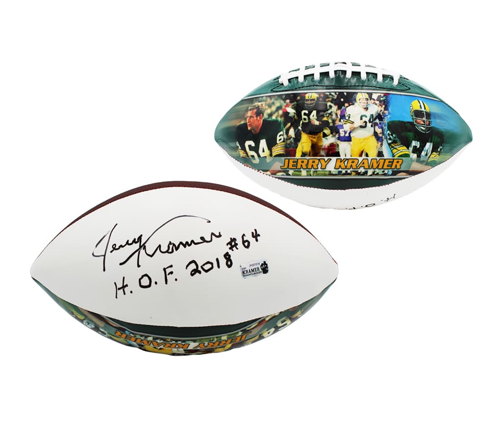 Jerry Kramer Signed Green Bay Packers Embroidered Limited Edition NFL Football With”HOF 2018″ Inscription (Copy) Jerry Kramer Ball jerry-kramer-green-bay-packers-embroidered, Green Bay Packers, supplier stock photo