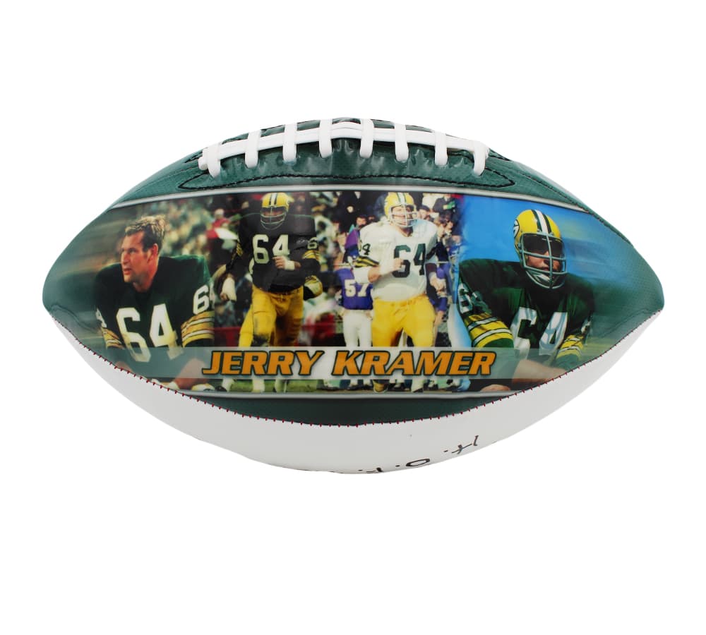 Jerry Kramer Signed Green Bay Packers Embroidered Limited Edition NFL Football With”HOF 2018″ Inscription (Copy) Jerry Kramer Ball jerry-kramer-green-bay-packers-embroidered, Green Bay Packers, view 4, supplier stock photo