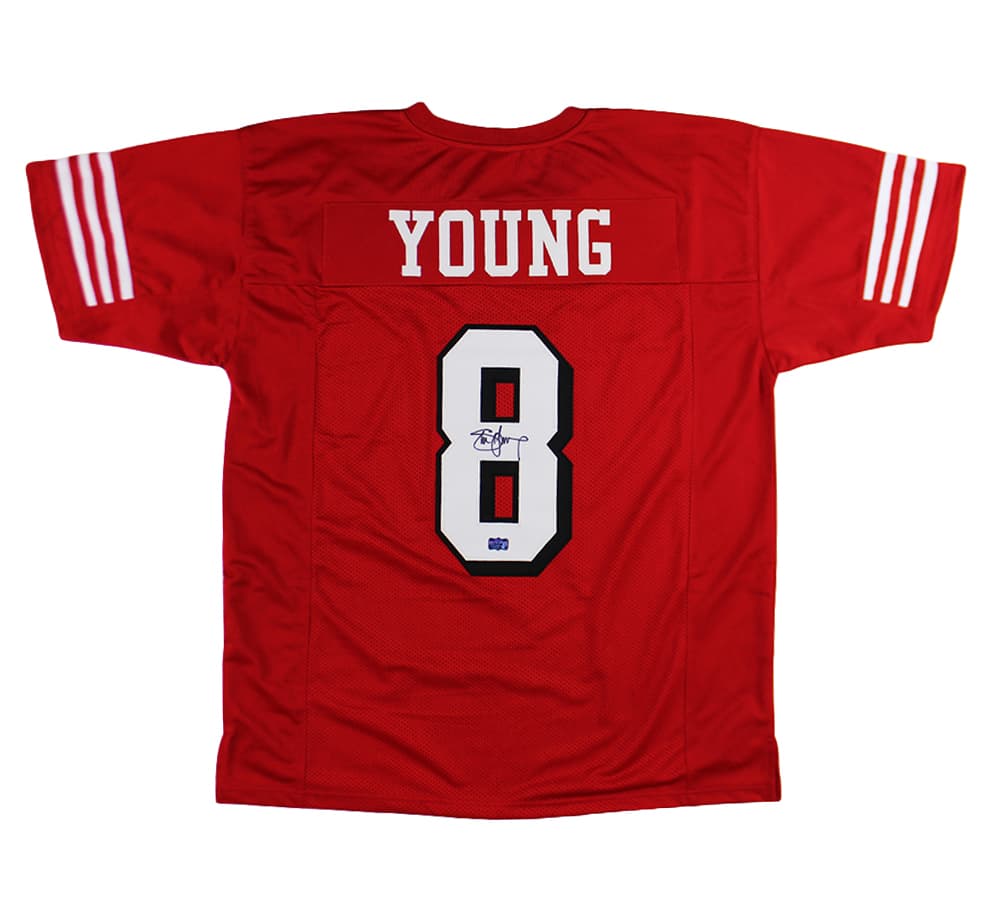 Steve Young Signed San Francisco Custom Red Jersey Steve Young Jersey steve-young-san-francisco-red, supplier stock photo