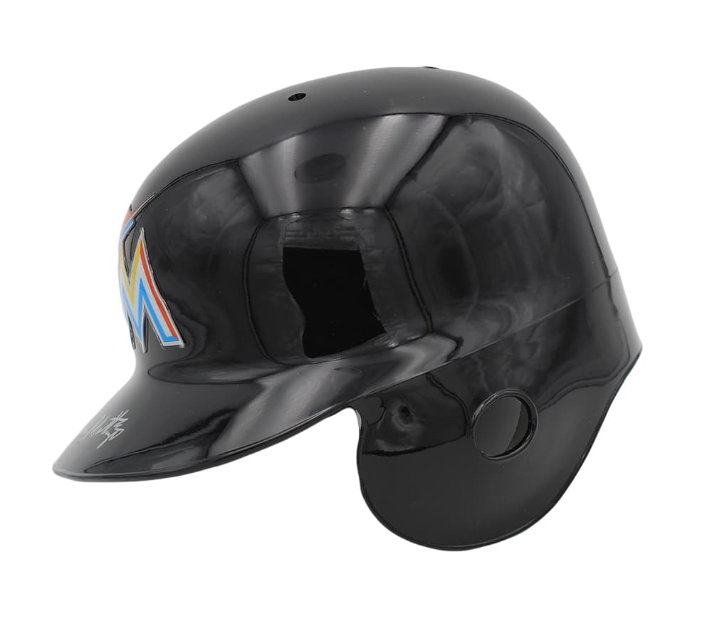 Don Mattingly Signed Miami Marlins Rawlings Current MLB Helmet Don Mattingly Helmet don-mattingly-miami-marlins-rawlings-current, view 2, supplier stock photo