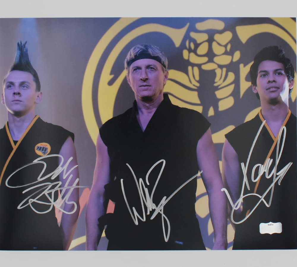 William Zabka, Xolo Mariduena & Jacob Bertrand Signed Cobra Kai Unframed 11×14 Photo Photo 11x14-william-zabka-xolo-mariduena-jacob, supplier stock photo
