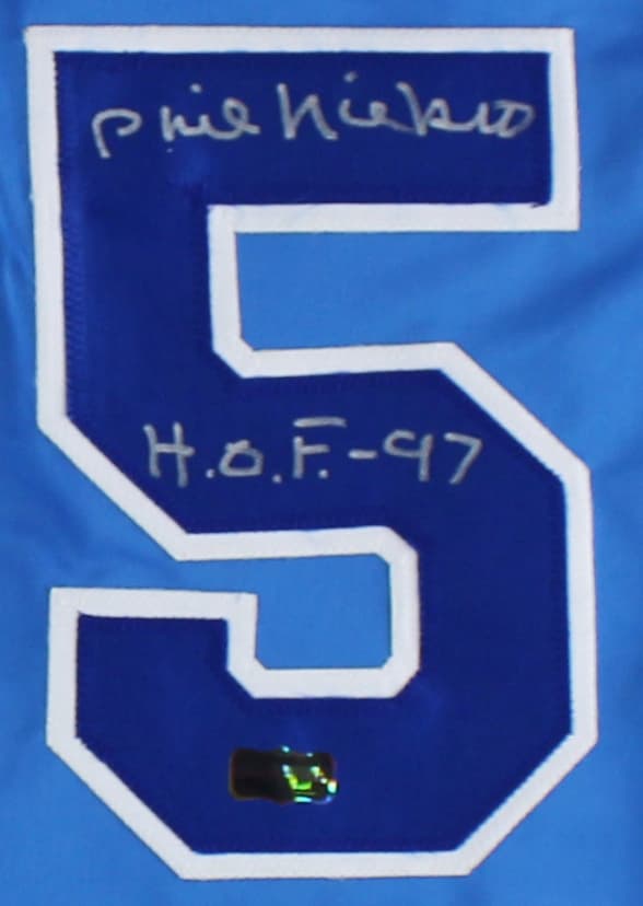 Phil Niekro Signed Atlanta Custom Powder Blue Jersey with “HOF 97” Inscription Phil Niekro Jersey phil-niekro-atlanta-powder-blue-hof, view 2, supplier stock photo