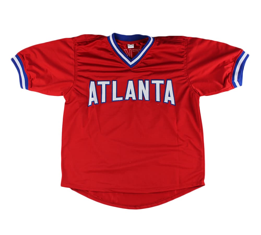 Phil Niekro Signed Atlanta Custom Red Jersey with “318 Wins” Inscription Phil Niekro Jersey phil-niekro-atlanta-red-318-wins, view 3, supplier stock photo